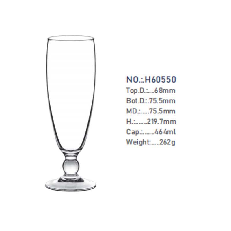 Tulpenförmiges Transparentes Getränkeglas – Hoher Stiel für Saft, Milchtee, Cocktails und Kaltgetränke.