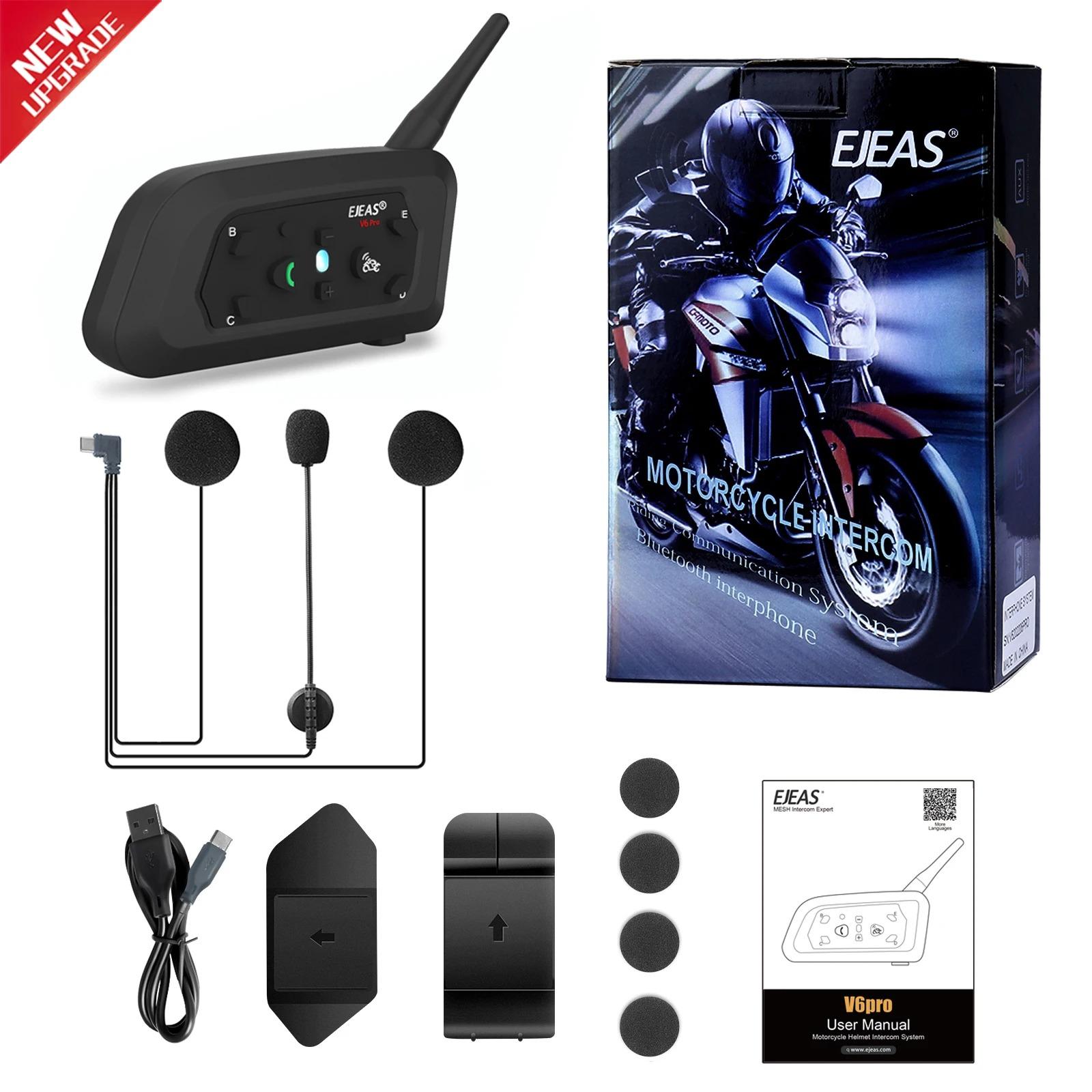 

EJEAS Type-C V6 Pro+/Plus мотоциклетный шлем Bluetooth гарнитура для 6 гонщиков переговорное устройство водонепроницаемый может EUC пульт дистанционного управления