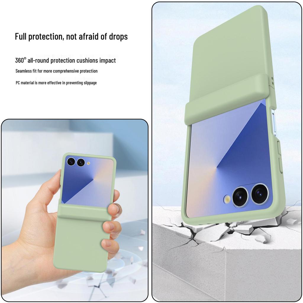 Coque de protection transparente Samsung Z Flip7 avec film de protection en verre trempé couvrant intégralement