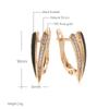 Fashion Women Dangle Earrings  Rose Gold Geometry Black Enamel Natural Zircon Earrings High Quality Daily Jewelry