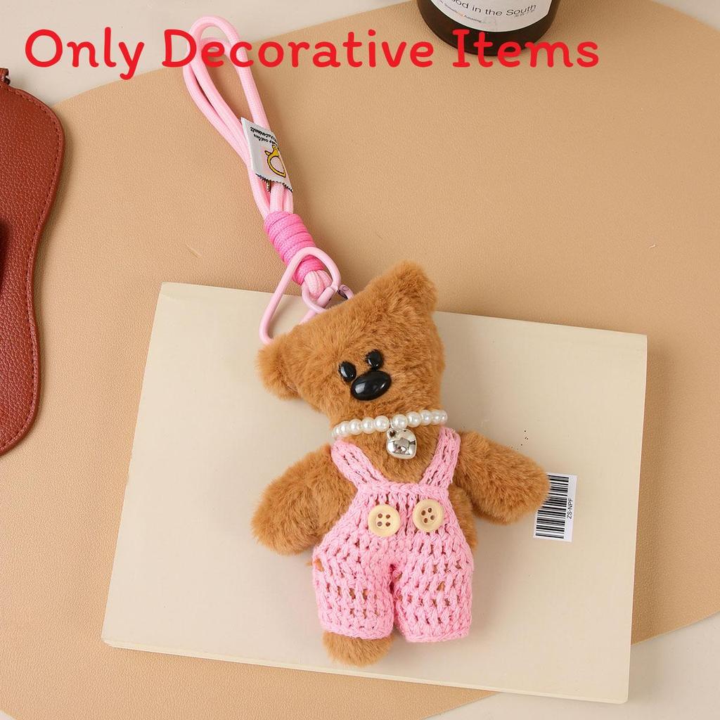 Miu Plush Dog Keychain With Bowknot Hanging Decor For Bag Accessories
