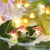 Easter Bunny & Carrot Mushroom LED Copper Wire String Lights - Battery Operated Decoration