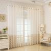 Embroidered Leaf Sheer Curtain Panel Modern Minimalist Window Treatment Living Room Dining Bedroom