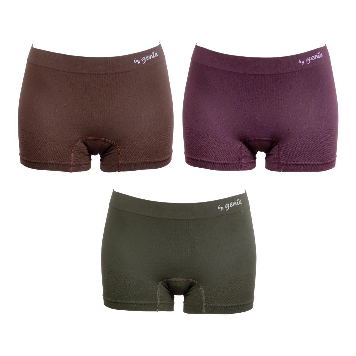 

Genie Airy Solid Color Panties, 3-Piece Set, Women s High-Cut Panties, Half-Length, High-Waisted, (Size Small, Bitter)