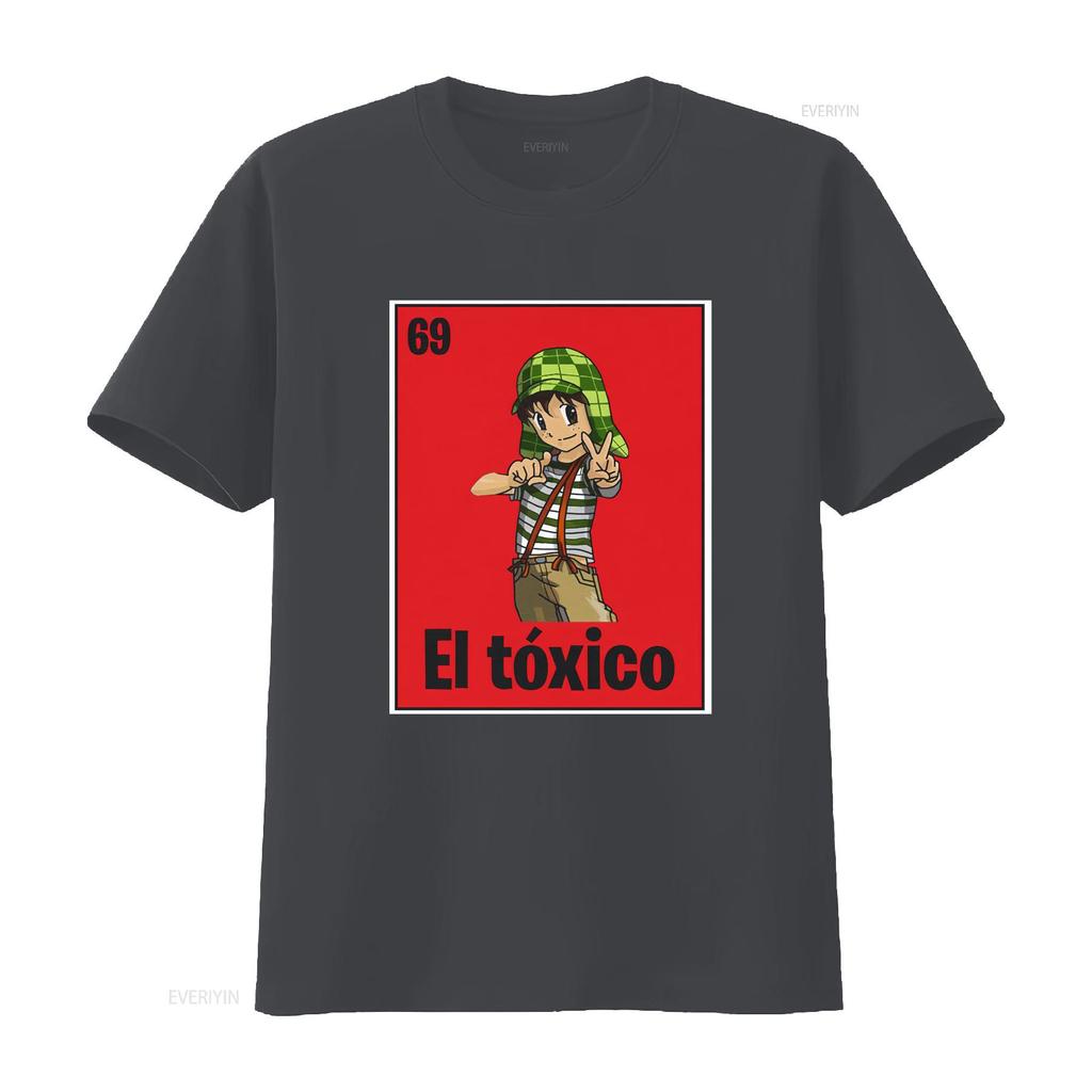 Loteria El Chavo Toxico T Shirt vintage Washed Soft graphic Stylish streetwear homme Slightly Casual Breathable Stretched