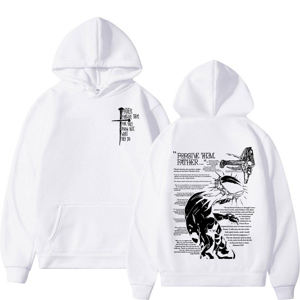 Christian Religious Jesus Forgive Them Father Hoodies Men Women Clothing Fashion Harajuku Sweatshirts Oversized Fleece Pullovers