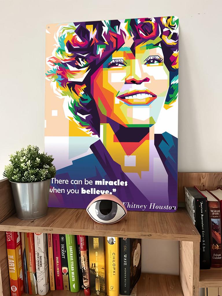 Whitney Houston Poster Rock Singer Metal Signs Wall Art Mural Customizable Rap Tin Sign for Home Room Wall Art Bar Accessories