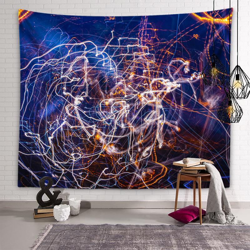 Tapiserie cu pisici colorate cu personalitate, tapiserie psihedelica geometrică, mandala, artă de perete, tapiserie hippie, boemă, decor acasă