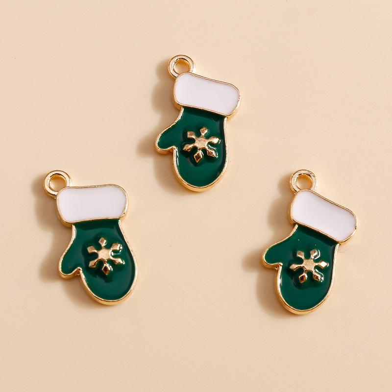 10pcs 17x21mm Cute Enamel Winter Snowflake Charms for Jewelry Making Christmas Earrings Pendants Necklaces DIY Crafts Supplies