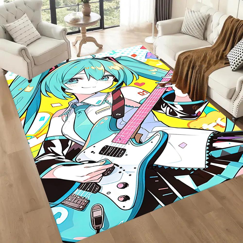 Hatsune Miku Square rugs are a great choice for living rooms, bedrooms, home décor, and as gifts.