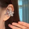 1Ps Delicate Zircon Hollow Flower Ear Clip for Women Girls Fashion Five Petal Flower Ear Cuff No Piercings Earrings Jewelry Gift