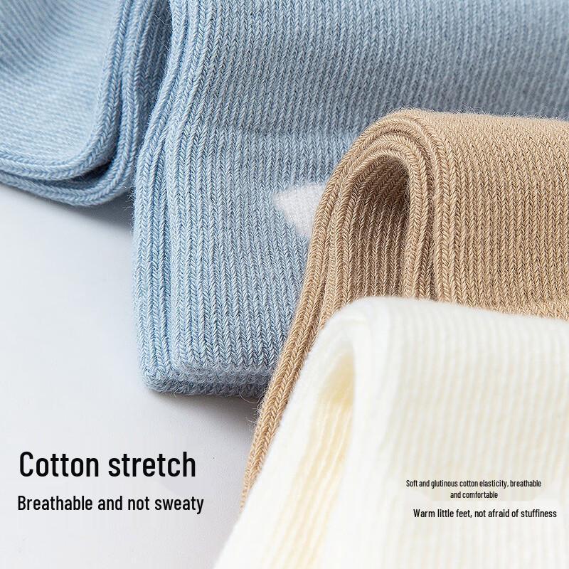 Minibala Lot de 3 Paires de Chaussettes Mi-hauts Douces en Coton pour Bébé