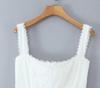 European-American Style Slim White Summer Dress