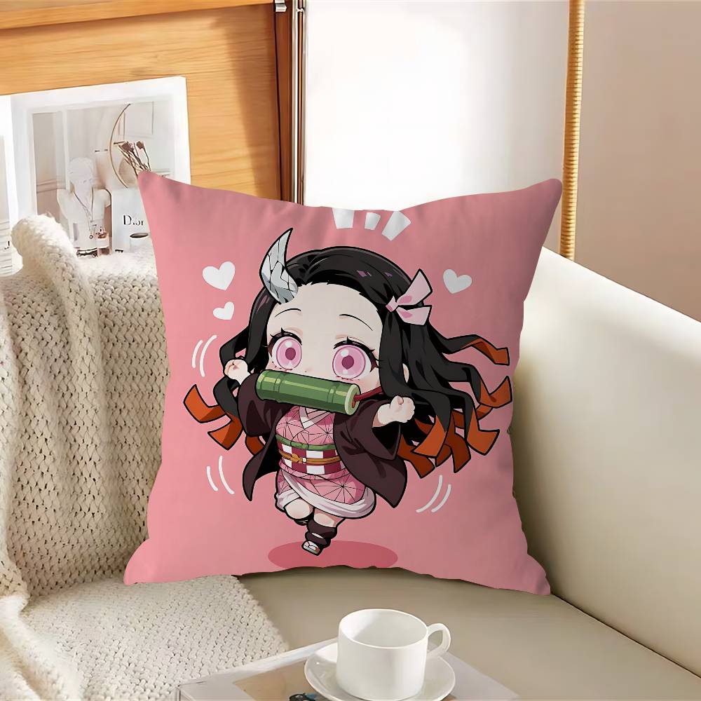 DemonS Slayer KamadoS N-Nezuko Pillow Case Removable Washable Cushion Cover – All-Season Soft Linen