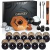 23Pcs Whiskey Smoker Kit with Torch-12 Wood Chips, Ice Ball Mold, Cocktail Smoker Infuser Kit, Old Fashioned Drink Smoker Kit, Birthday Bourbon