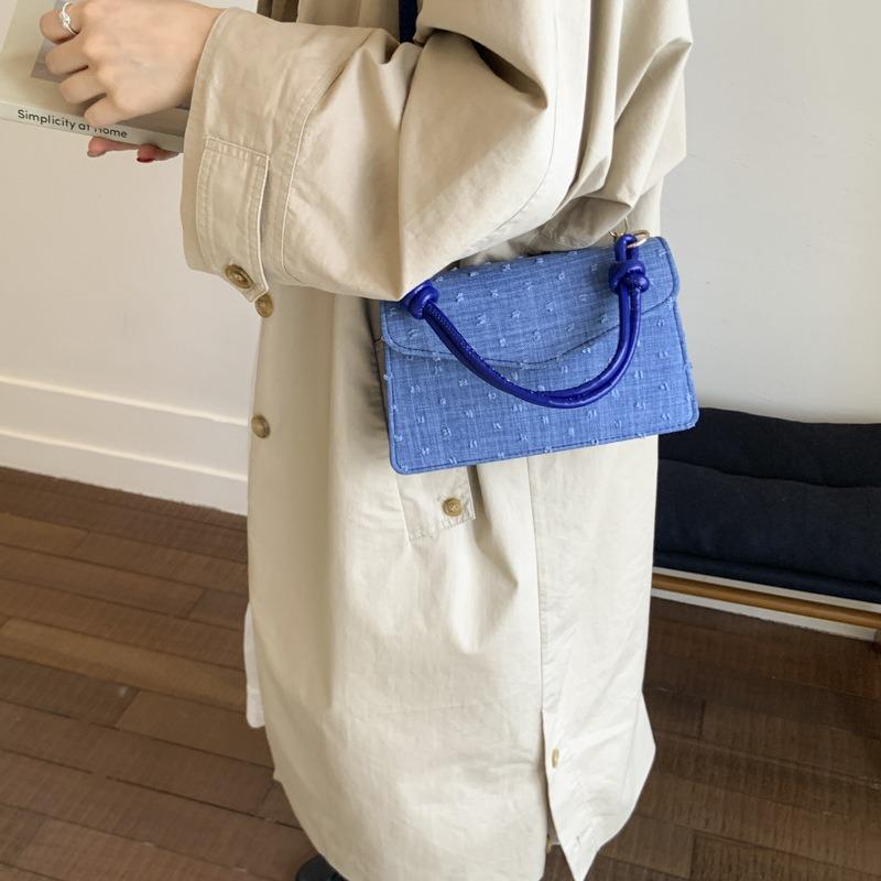 Summer Retro Portable Small Square Bag Popular Niche Design Solid Color Women's Bag Versatile Single Shoulder Diagonal Span Handbag