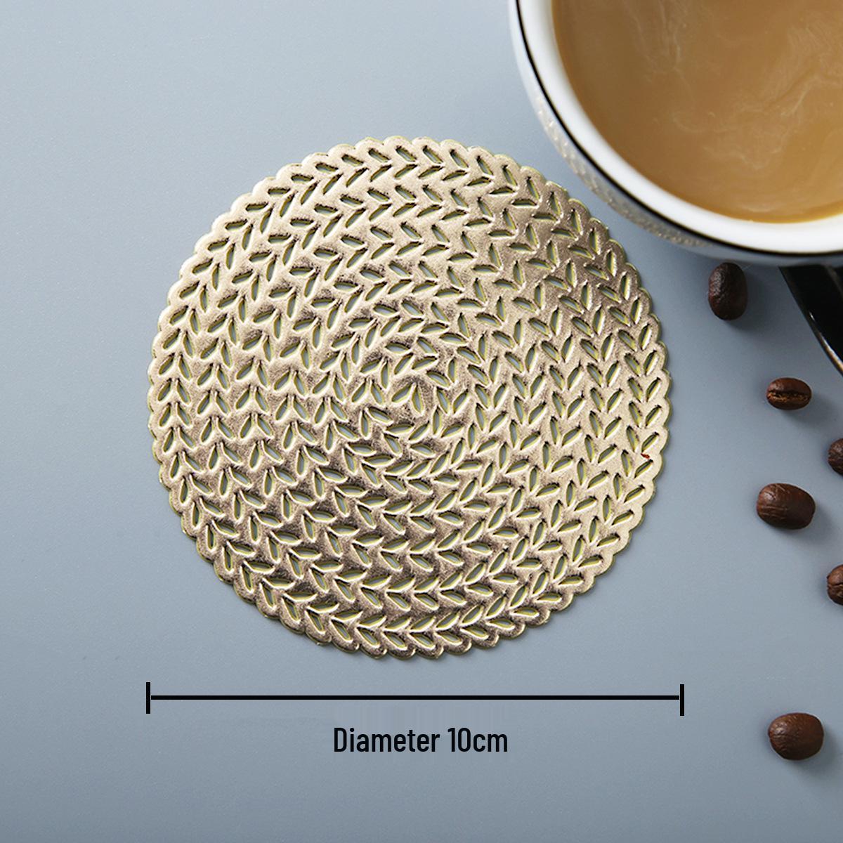 

Pastoral Wheat Ear Round Coaster: Heat-Resistant, Anti-Scald PVC Table Mat for Restaurants & Hotels.