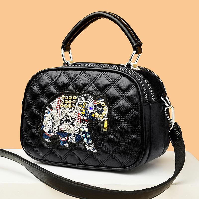 Nové diamantové kostkované dámské crossbody kabelky móda dvojitý zip mini designová kabelka vysoce kvalitní PU dámská značka malá kabelka
