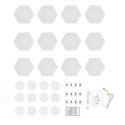 12 Sets Smart Light Panel RGB LED Wall Lights Hexagonal Splicing Lamp APP Remote and Voice Control