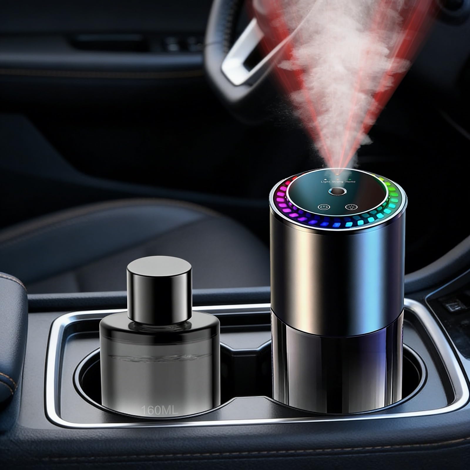 Автоароматизатор , Автомобиль , 5,3 жидк. унц. (160 мл), Большая емкость, Ультразвуковой small чёрный