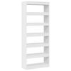 White Bookshelf with Shelves 80 x 30 x 198 cm Engineered Wood