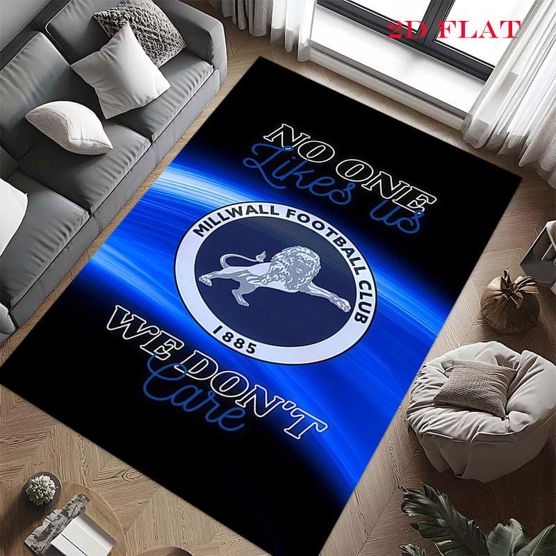 Millwall F.C. Poster Tappeto Tappetino con Logo per Soggiorno Camera da Letto Casa Decorazione Divano, Tappetino Antiscivolo per Giochi Bambini