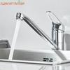 Long Nozzle Kitchen Standing Faucet Bathroom Faucet Modern Polished Chrome Plated Single Handle Swivel Kitchen Tap
