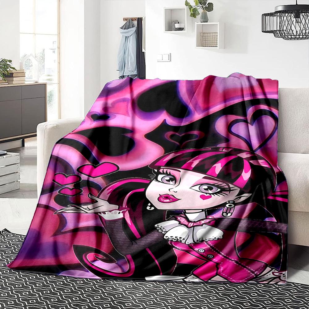 1Pc Monster High Starry Night Blanket For Couch Bed Plush Cozy Fuzzy Blanket Super Soft Warm Blankets For Fall And Winter 091828