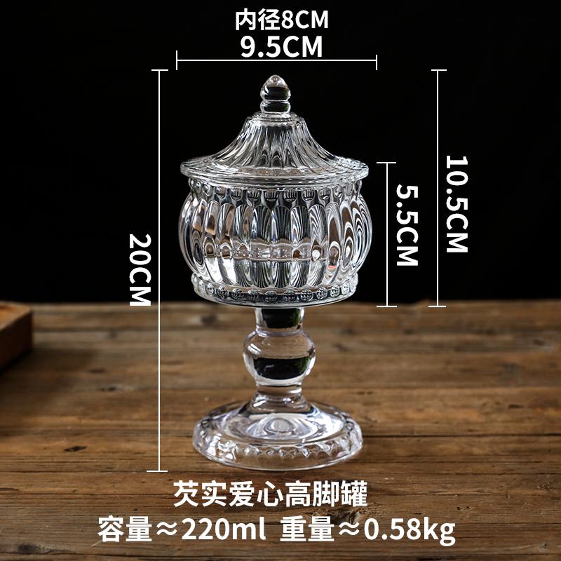 European Relief Glass Storage Jar with Lid Transparent Candy Storage Jar Home Desktop Ornaments Tall Glass Jar Ornaments