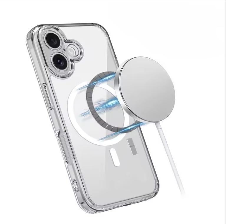 2025 Genomskinligt Akrylskal för iPhone 17 Air 17 Pro Max Magnetiskt för Magsafe Trådlös Laddning Genomskinligt PC-skydd för iPhone 17pro