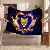 Leicester City Personalized Fleece Blanket With Football Logo, Custom Name Text Soft Warm Home Throw Blanket