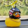 Car Duck Car Rubber Dashboard Decorations Ornament Yellow Duck With Mini Swim Ring Sun Cowboy Hat Necklace For Rubber Duck