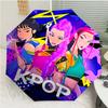 Kpop Hunter7 Print Automatischer Regenschirm, 8 Speichen Eisenrahmen, Kunststoffgriff, Geeignet für Outdoor-Reisen & Täglichen Gebrauch, Ideales Geschenk