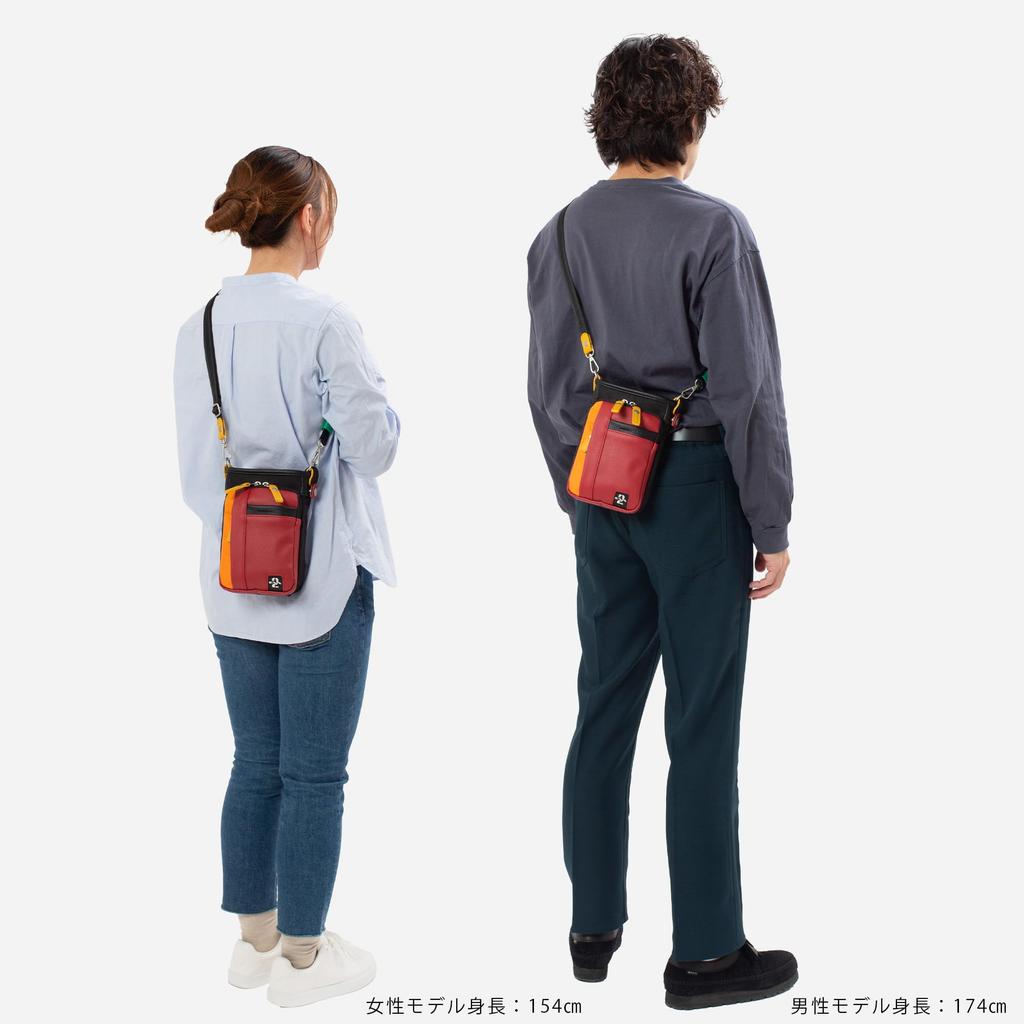 Moustache Evangelion Collaboration Mini Shoulder Scissor Synthetic Leather and Bag, 2-Way Bag, Polyester, JEZ-4485 (Red)