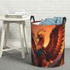 Laundry Collector Phoenix Mythical Bird With Fiery Wings Folding Laundry Basket Home Organizer Baby Washing Basket Organizer