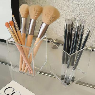 Storage Box Large Capacity High Transparency Square Shape Acrylic Transparent Makeup Brush Holder for Home