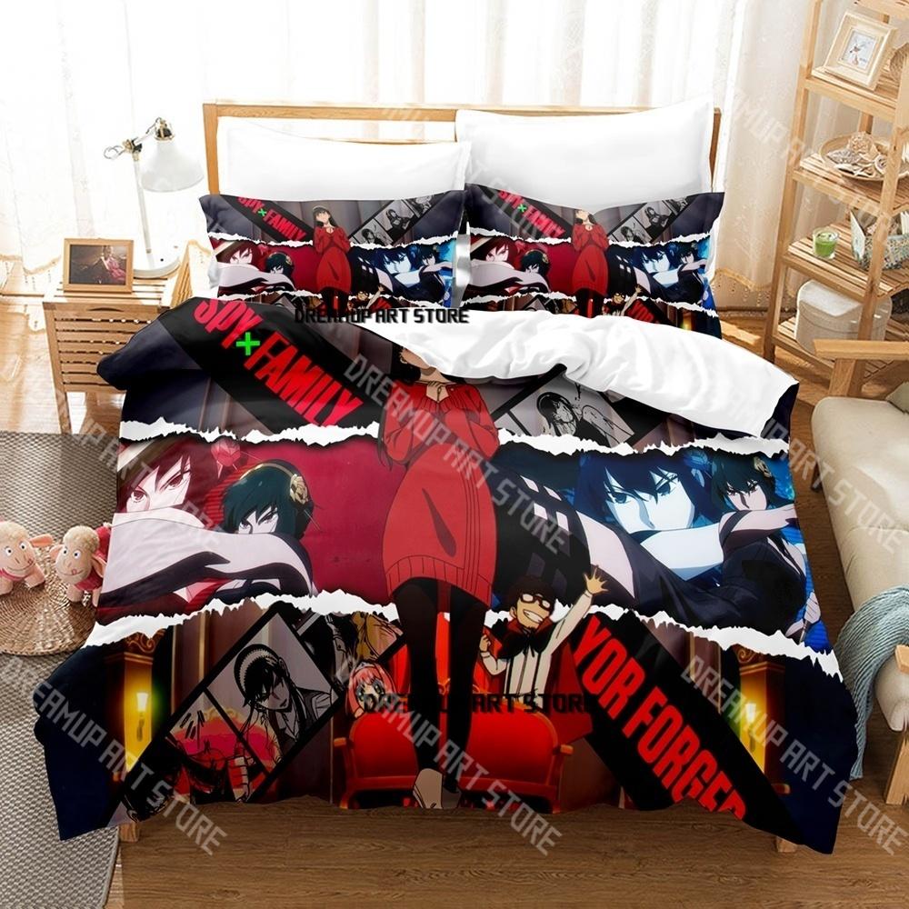 Fashion SPY×FAMILY Anime Bedding Set Single Twin Full Queen King Size Bed Set Kids Bedroom Duvetcover Sets Bed Sheet Set