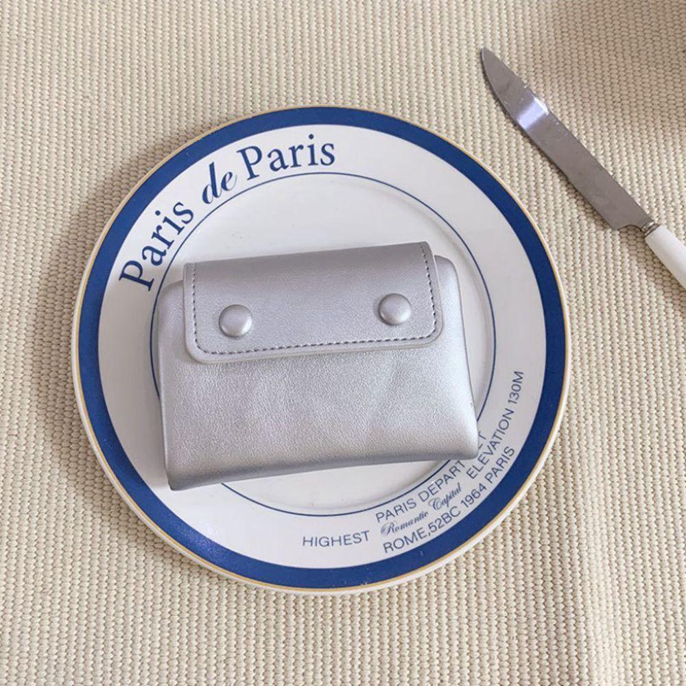 Multi-Functional Soft Leather Korean Wallet Multi-Card Slot PU Coin Purse Solid Color Compact Card Holder Daily