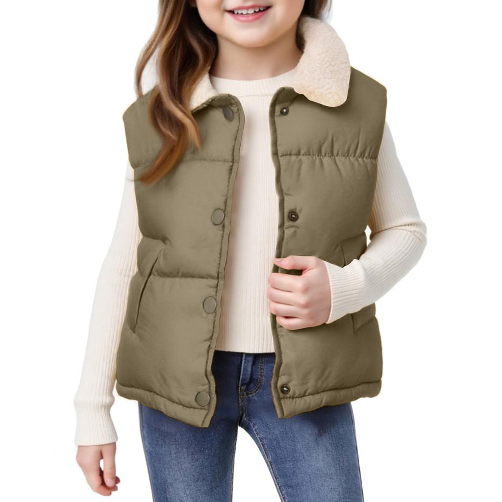 Kids' Stand Collar Vest - Solid Color Sleeveless