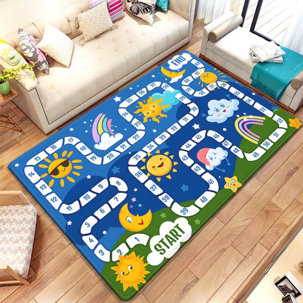 Snakes and Ladders Game Pattern Carpet Non-slip Home Living Room Sofa Area Rug Children's Early Education Institutions Floor Mat