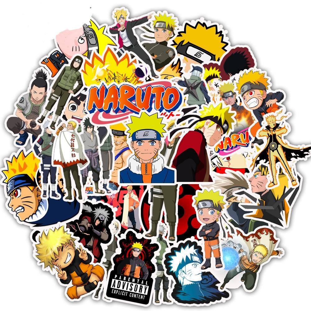 50 teile/paket Cartoon NARUTO Anime Aufkleber Laptop Skateboard Gepäck Gitarre Wasserdicht Lustige DIY Graffiti Aufkleber Kinder Spielzeug