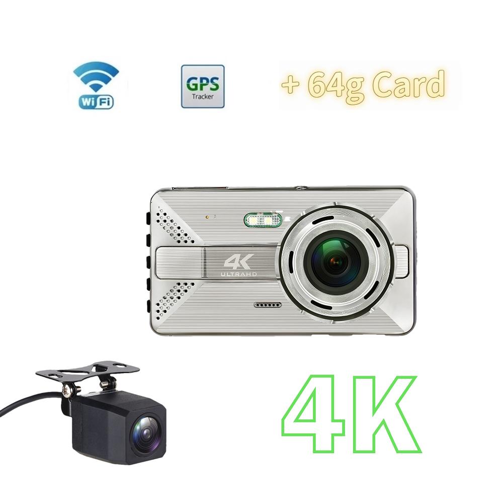 4K High-Definition-Fahrtenrekorder WIFI Drahtlose Mobiltelefonverbindung Auto Dual Lens 4-Zoll-Recorder