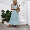 New Arrival Women's White Sleeveless V Neck Minimalist Dress Casual Beach Holiday Vacation Sundress Crossbody Apparel