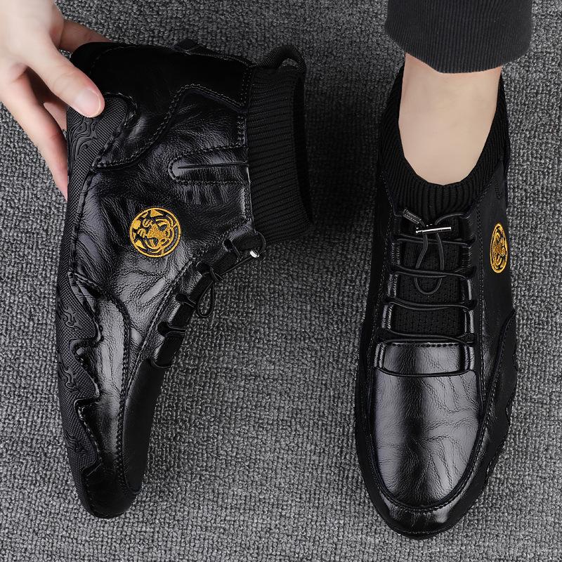Scarpe Casual da Uomo in Vera Pelle Nuovi Stivali da Uomo Sneakers da Uomo Morbide Comode Traspiranti Scarpe Basse da Uomo Botas Para Hombre