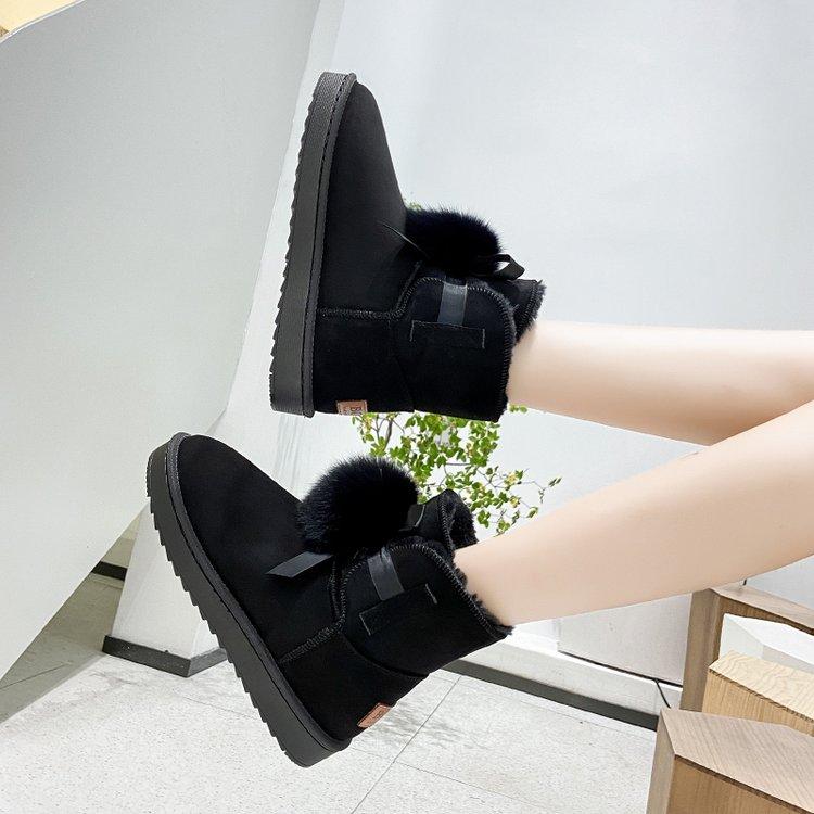 

Женские зимние сапоги, меховая шерстяная обувь, супер теплые плюшевые сапоги, большие размеры 35-40 40 чёрный