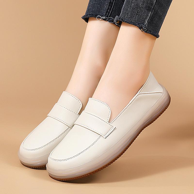 Women's Flat Casual Sports Shoes Light Comfortable Fashion Spring and Autumn New Anti-slip Wear-resistant Leather Shoes Loafers