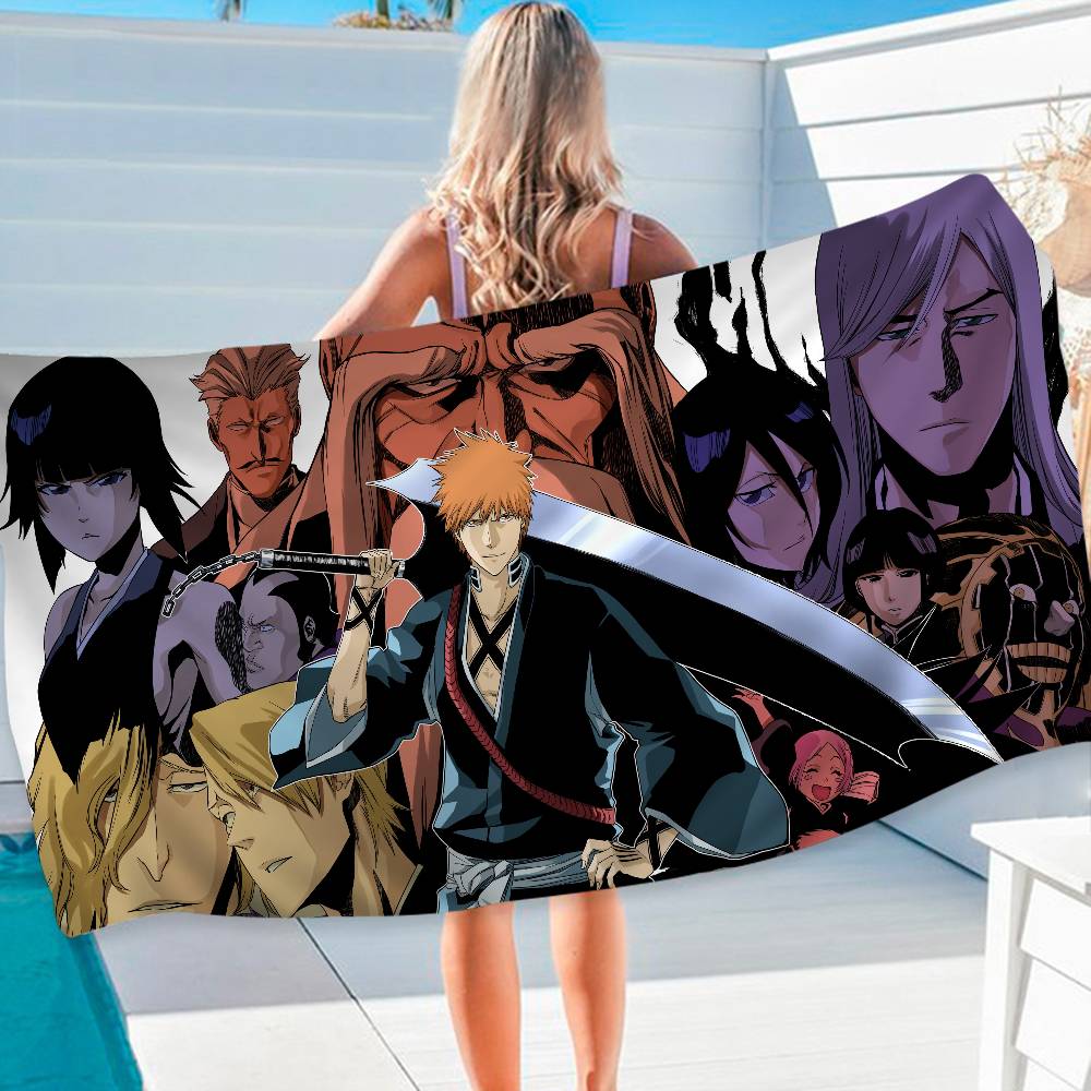 Bleach Anime Anime Beach Swimming Towel Soft Absorbent Washcloth Children's Gifts for Kids Travel Camping Gym