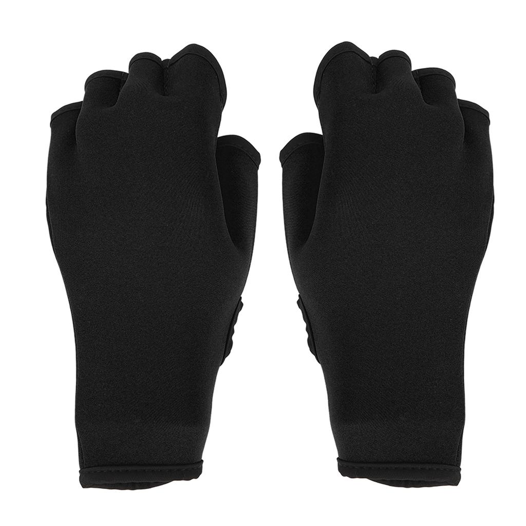 1 Pair Gloves Slip Resistance Breathable Flexible Hand Swim Training Gloves for Men Women Adult Children Black