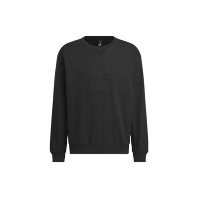 Sweat-shirt Graphique Coupe Ample Sport Col Ras du Cou Pull Homme Hauts Noir IT3974