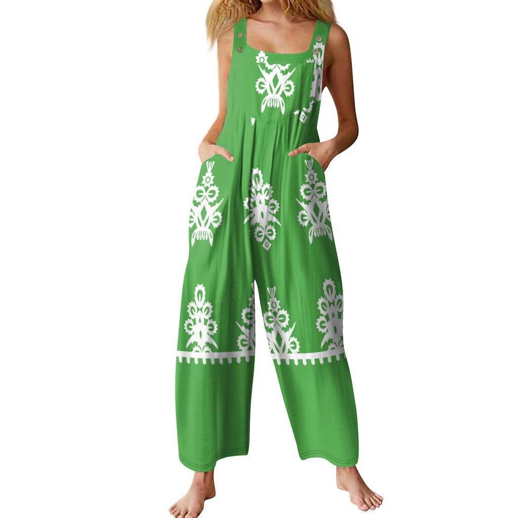 Women's Casual Jumpsuit Sleeveless Popular Floral Print Jumpsuit